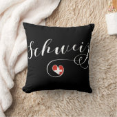 スイス国旗のハート、シュウィズ、スイス クッション (ブランケット)