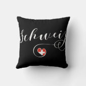 スイス国旗のハート、シュウィズ、スイス クッション (裏面)