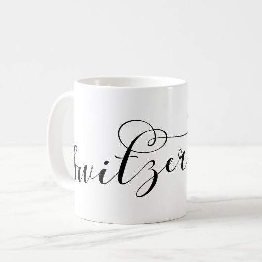 スイス国旗のハート、スイス コーヒーマグカップ (正面左)