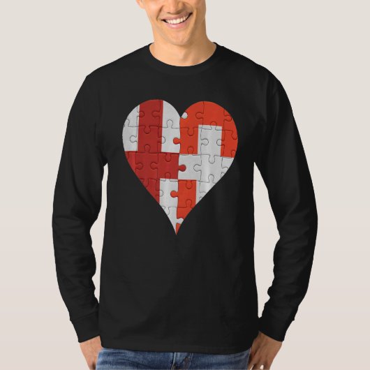 スイス国旗のハート Tシャツ (正面)