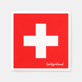 スイス国旗のパーティー/スポーツファン スタンダードカクテルナプキン (正面)