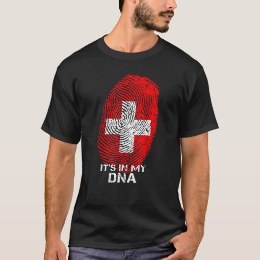 スイス国旗のファンの愛 Tシャツ (正面)