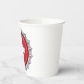 スイス国旗のボトルキャップ 紙コップ (左)