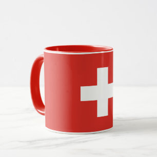 スイス国旗のマグカップ マグカップ