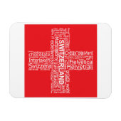 スイス国旗のワードクラウド マグネット (横)