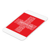 スイス国旗のワードクラウド マグネット (左側)