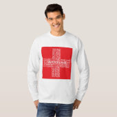 スイス国旗のワードクラウド Tシャツ (正面フル)
