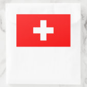 スイス国旗の四角形シール 長方形シール (バッグ)