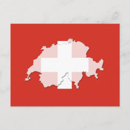 スイス国旗の地図の概要 ポストカード