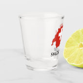 スイス国旗の地図 ショットグラス (左)