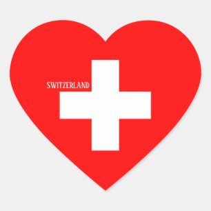 スイス国旗の愛国心 ハートシール