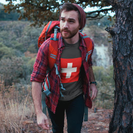 スイス国旗の愛国的なTシャツ Tシャツ