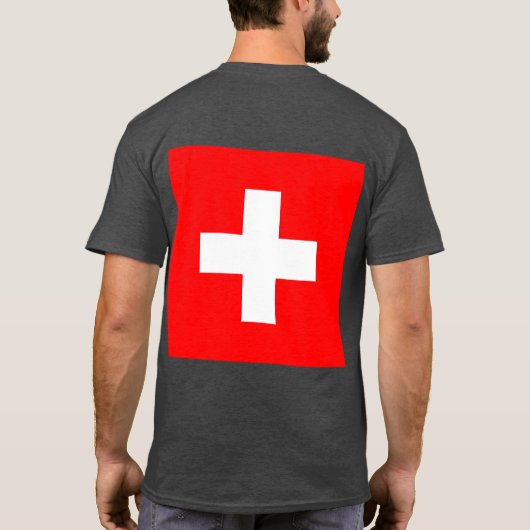 スイス国旗の愛国的なTシャツ Tシャツ (裏面)