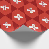 スイス国旗の折り返し紙 |スイスのギフトラップ ラッピングペーパー (角)