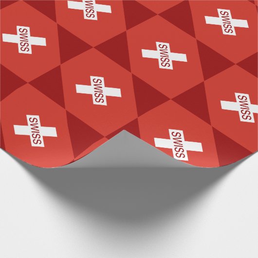 スイス国旗の折り返し紙 |スイスのギフトラップ ラッピングペーパー (角)