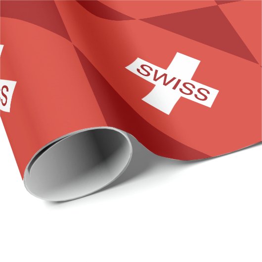 スイス国旗の折り返し紙 |スイスのギフトラップ ラッピングペーパー (ロールコーナー)