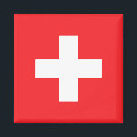 スイス国旗の磁石 マグネット<br><div class="desc">スイス国旗の四角い磁石</div>