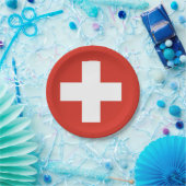 スイス国旗の紙プレート ペーパープレート (パーティー)