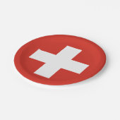 スイス国旗の紙プレート ペーパープレート (アングル)