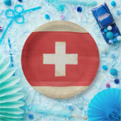 スイス国旗の紙プレート ペーパープレート (パーティー)