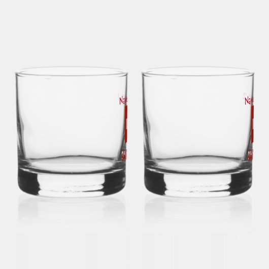 スイス国旗の赤（個人設定） ウイスキーグラス (右)