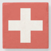 スイス国旗の電話ケース ストーンコースター (正面)