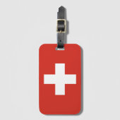 スイス国旗の電話ケース ラゲッジタグ (正面縦)