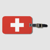 スイス国旗の電話ケース ラゲッジタグ (正面横)