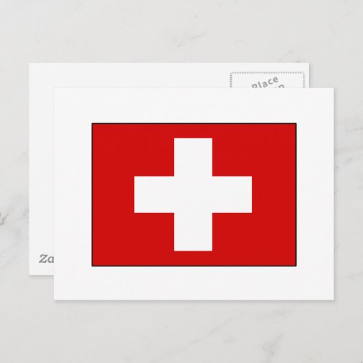 スイス国旗のTシャツと贈り物 ポストカード (正面/裏面)