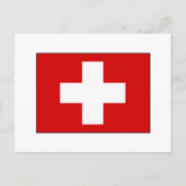 スイス国旗のTシャツと贈り物 ポストカード (正面)
