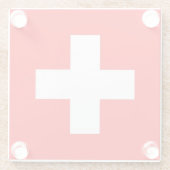 スイス国旗を持つガラスコースター ガラスコースター (裏面)