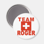 スイス国旗を持つチーム・ロジャー マグネット (正面/裏面)