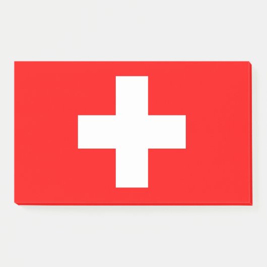 スイス国旗を持つメモ ポストイット (正面)