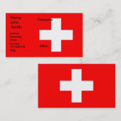 スイス国旗を持つ名刺 名刺 (正面/裏面)