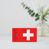 スイス国旗を持つ名刺 名刺 (スタンド正面)