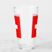 スイス国旗を持つ愛国的なガラス杯 タンブラーグラス (左)