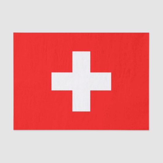 スイス国旗を持つ愛国的ティッシュペーパー 薄葉紙 (正面)