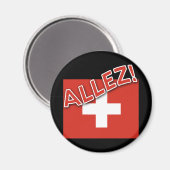 スイス国旗を持つALLEZ マグネット (正面/裏面)
