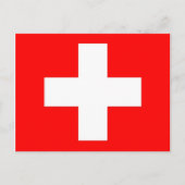 スイス国旗を掲げたはがき ポストカード (正面)