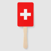 スイス国旗を掲げたハンドファンのセット ハンドファン (裏面)
