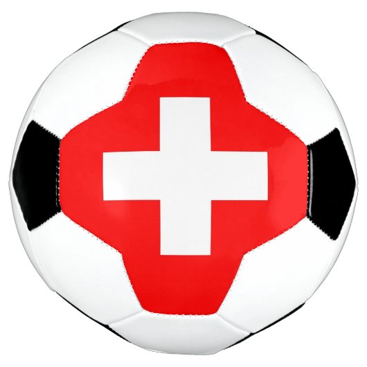 スイス国旗を掲げた愛国的なサッカーボール サッカーボール (回転)