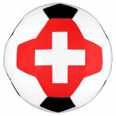 スイス国旗を掲げた愛国的なサッカーボール サッカーボール (正面)