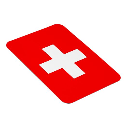 スイス国旗を掲げた愛国的なフレキシブル磁石 マグネット (右側)