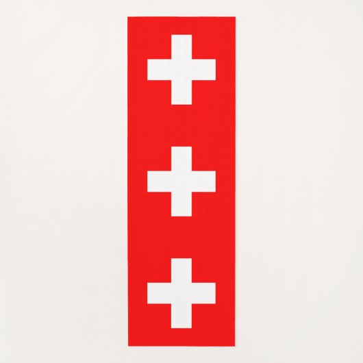 スイス国旗を掲げた愛国的なヨガマット ヨガマット (正面)