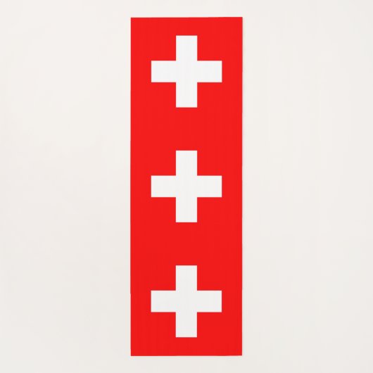 スイス国旗を掲げた愛国的なヨガマット ヨガマット (裏面)