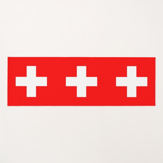 スイス国旗を掲げた愛国的なヨガマット ヨガマット (正面(横))