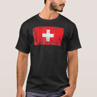 スイス国旗サッカーファンスポーツ大人 Tシャツ