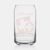 スイス国旗サッカーボール 赤 カスタマイズ ガラス缶 (裏面)