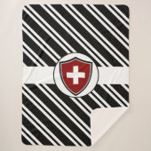 スイス国旗シェルパ毛布 シェルパブランケット (正面)