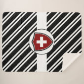 スイス国旗シェルパ毛布 シェルパブランケット (正面(横))